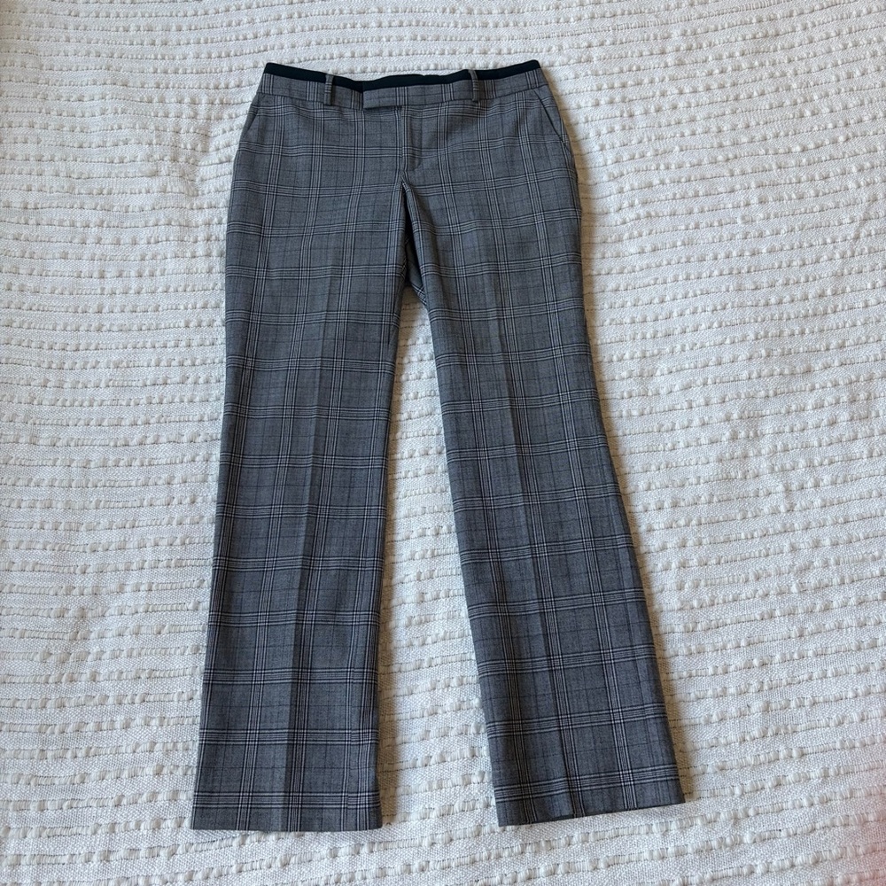 Banana Republic Martin Fit Gray Office Siren Y2K Plaid Low Rise Trouser Pants 6